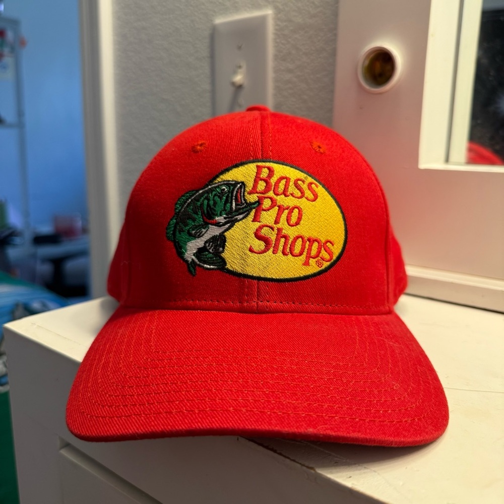 Bass Pro Shops Red Hat with Fish Logo